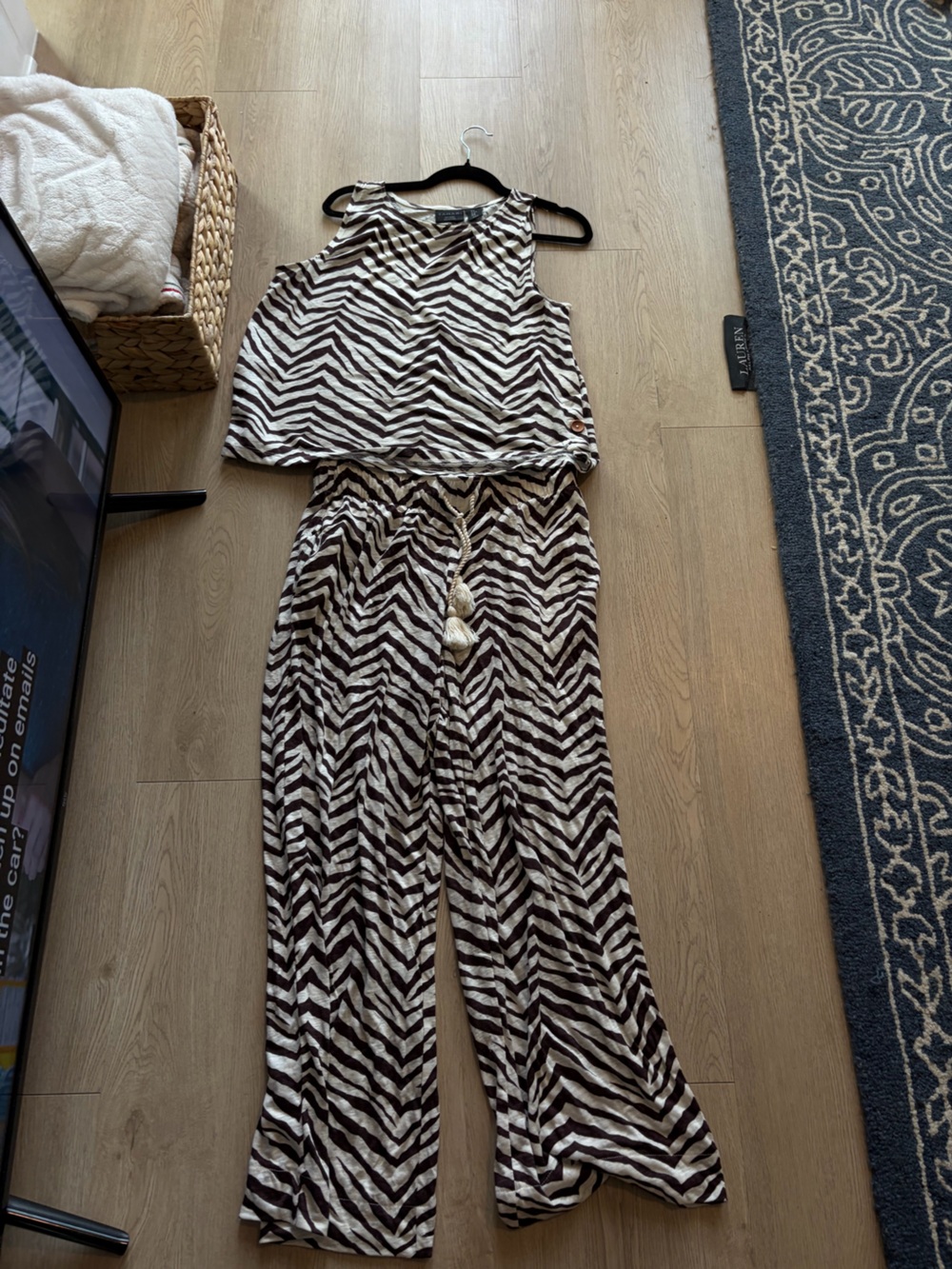 Striped Strapless Set with Rope Tie
